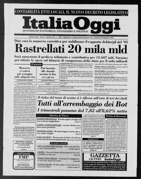 Italia oggi : quotidiano di economia finanza e politica